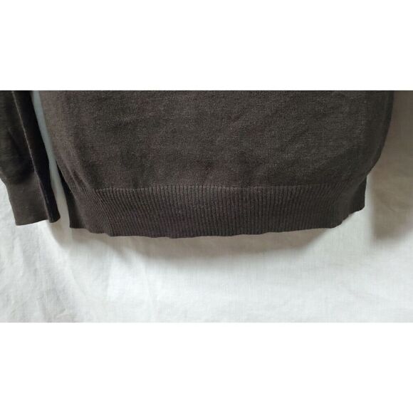 Izod Brown V neck Cotton Sweater Size 4XL Long Sleeve 100% Cotton - Picture 5 of 9